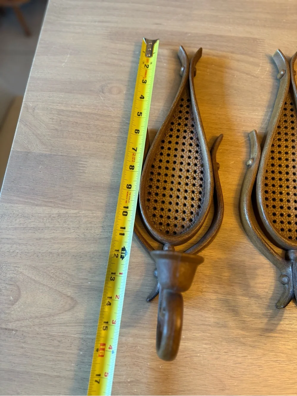 Vintage Used 1981 Homco Caned Back Candle Sconces: Syroco-Style  Wall Decor